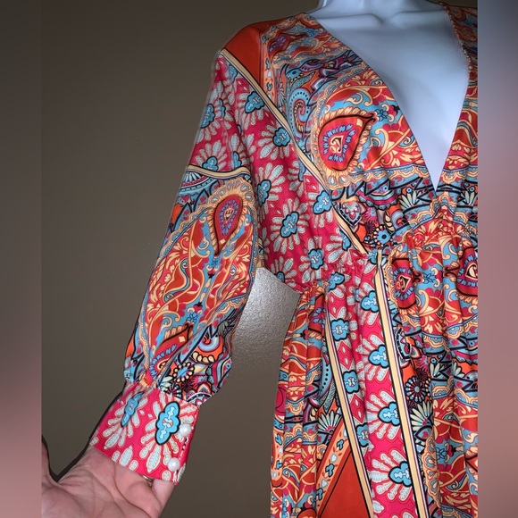 Beautiful colorful dress size large L summer spring party NWOT - Picture 4 of 6